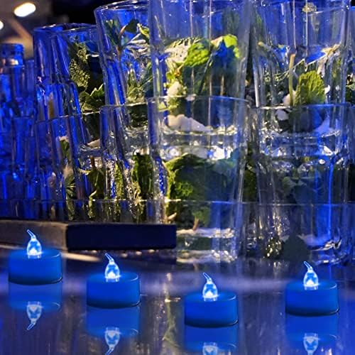 LANKER 24 Pack Blue Flameless LED Tealight Candles