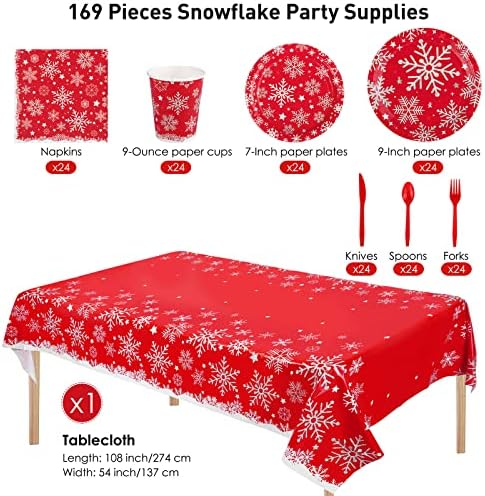 Durony 169 Piece Snowflake Tableware Set for 24 Guests