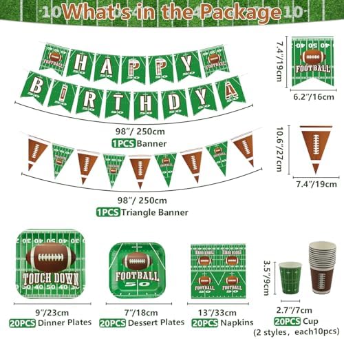 Football Party Pack for 20 Guests
