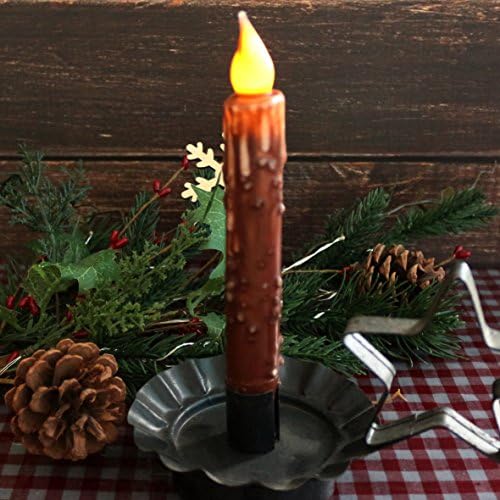 CVHOMEDECO Real Wax LED Timer Candles 6-34 Inch 2 Pack