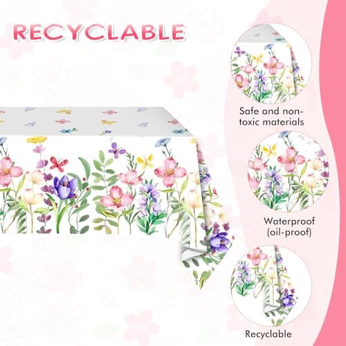 41 PCS Wildflower Party Decorations Floral Plates Napkins Tablecloth