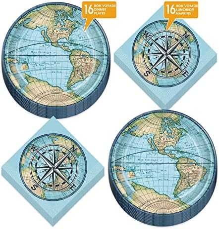HOME HOOPLA Bon Voyage World Travel Plates Set