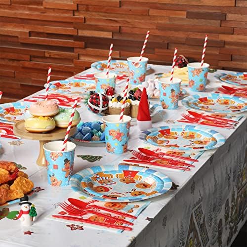 194 Pcs Christmas Party Tableware Set for 24 Guests