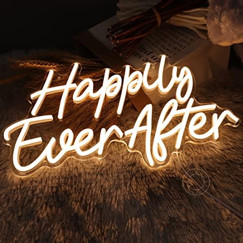 SYLHOME Happily Ever After LED Neon Light Sign Decor