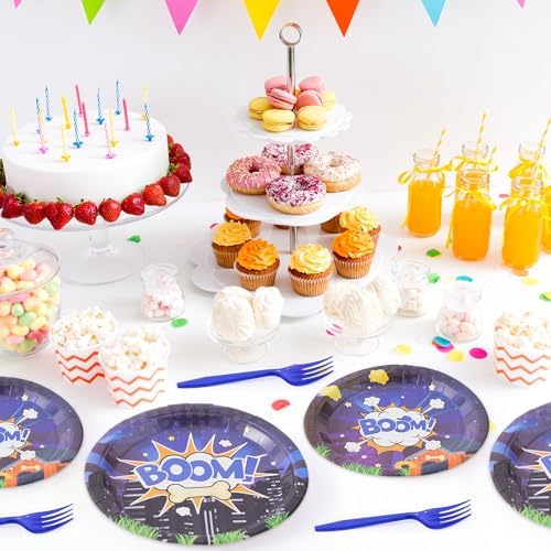 Cartoon Dog Party Plates Napkins Forks Set 24 Guests