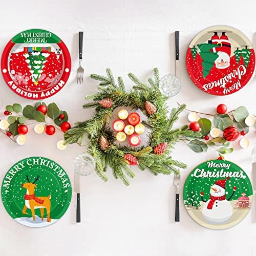 Chiazllta 48 PCS Christmas Party Paper Plates