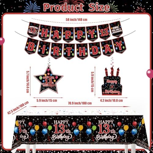 160pcs Birthday Plates Napkins Set for 13th Boy Party