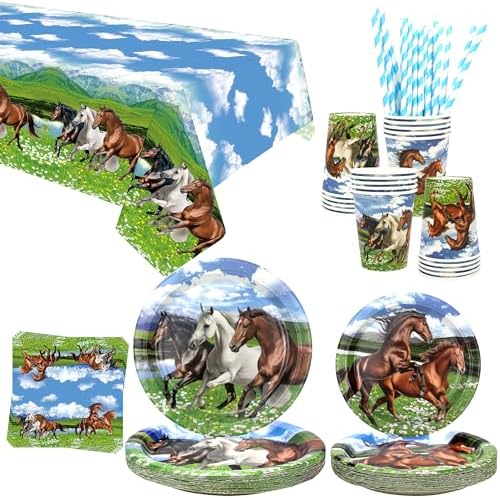 Horse Themed Party Tableware Set for 20 Guests