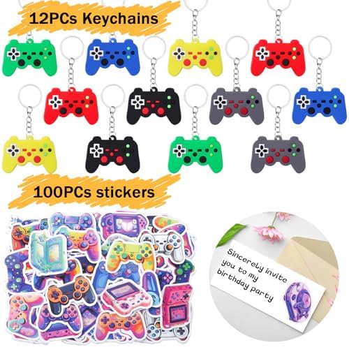 Moncinday 196Pcs Video Game Party Favors Set