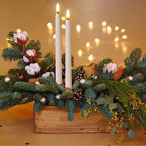IMAGE 12 Pcs Flameless Taper Candles with Remote Control