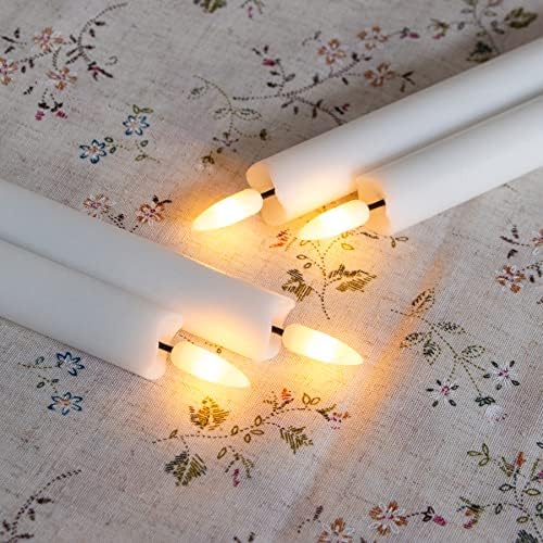 Flameless Taper Candles with Remote Timer Pack of 4
