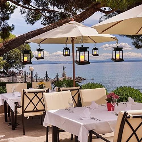 Dycica Solar Lanterns Outdoor Hanging LED Candle Lights with Stakes