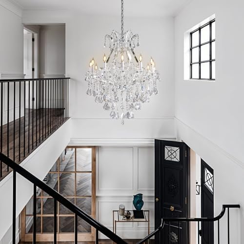 BEIRIO 12-Light K9 Crystal Chandelier Luxury Modern