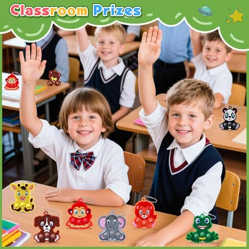 Animal Fidget Keychain Set 24PCS Stress Relief Toys