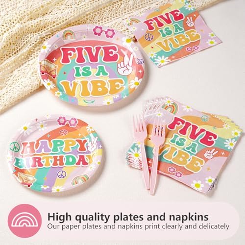 Grencian 96Pcs 5th Birthday Party Tableware Set