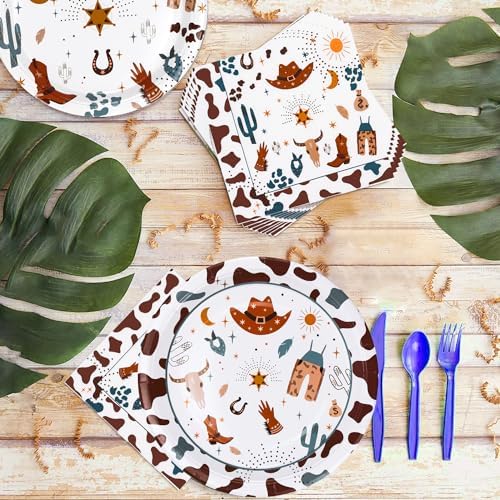 Western Cowboy Party Decorations Tableware Set for 24