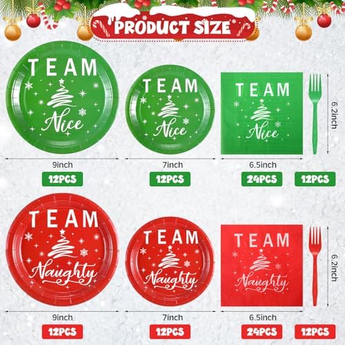 Patelai 120 Pcs Christmas Party Supplies Plates Napkins Cutlery Set
