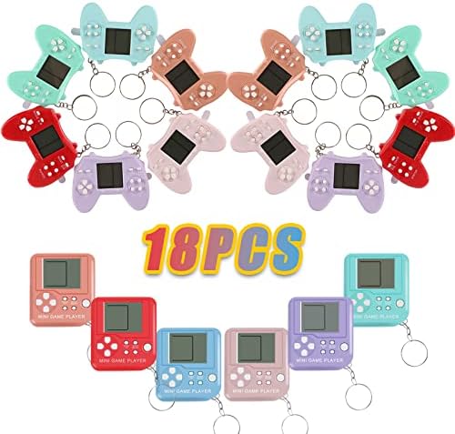 DJMUMU 18Pcs Mini Game Party Favors Keychains for Kids