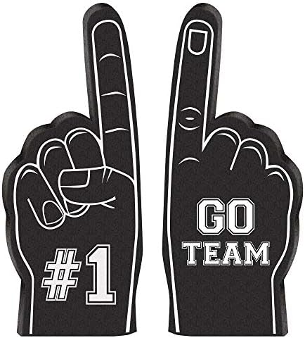 Amscan Mini Foam Finger Set - 12 Pcs BlackWhite