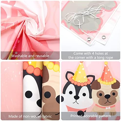 KEFAN Dog Birthday Party Supplies Kit Pink