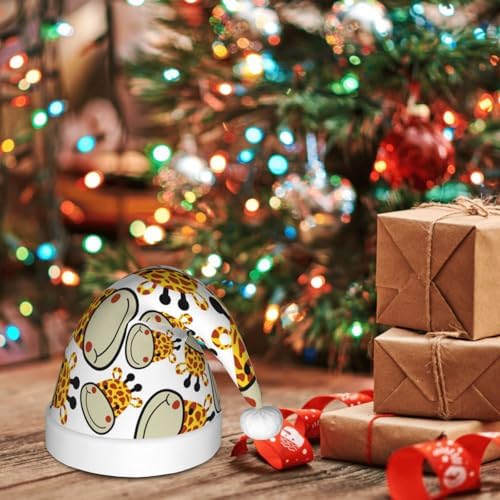 Salelf Giraffes Head Santa Hat for Kids