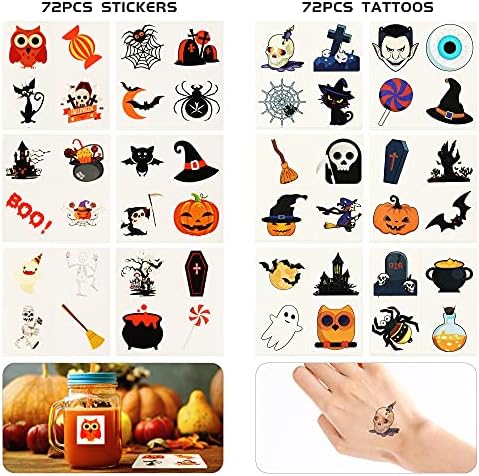 Max Fun 192pcs Halloween Party Favors Kids Stamps Stickers