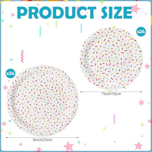 Zhehao 48 Pcs Confetti Sprinkles Plates Set for Parties