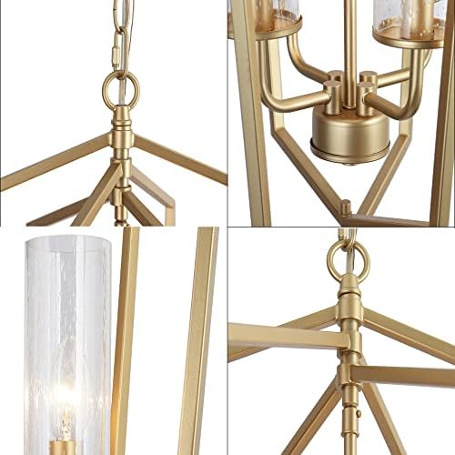 ZEVNI Gold 4-Light Chandelier Pendant Light