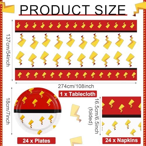 49 Pcs Cartoon Birthday Party Supplies Plates Napkins Tablecloth Set