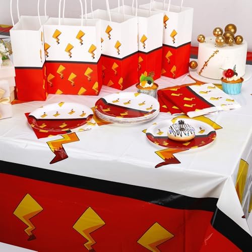 49 Pcs Cartoon Birthday Party Supplies Plates Napkins Tablecloth Set