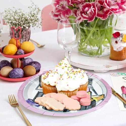 Spa Party Plates and Napkins Set for 10 Guests