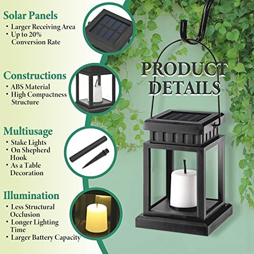 SOLPEX 8 Pack Solar Lanterns Outdoor Waterproof LED