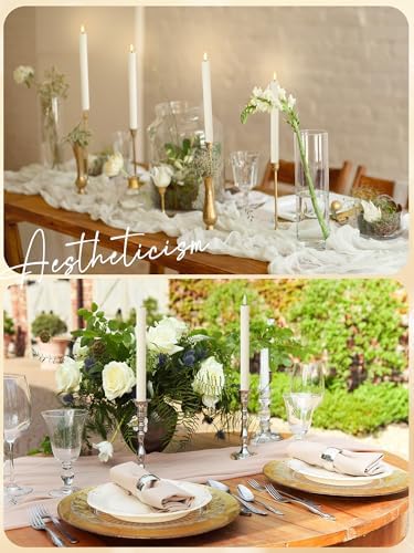 Treela 24 Pcs Flameless Taper Candles for Decorations