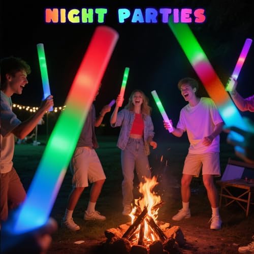 LovesTown 20PCS LED Glow Sticks with 3 Modes and 10 Acrylic Pens