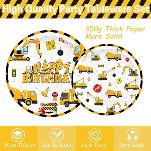 Construction Birthday Party Supplies Set 81 Pcs