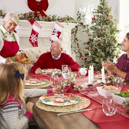 40PCS Christmas Paper Plates and Napkins Set