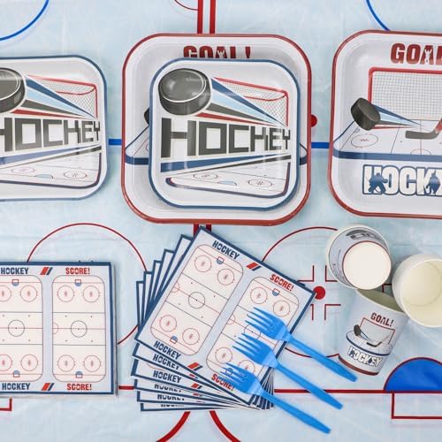 Hockey Birthday Tableware Set - 81Pcs for Kids Fans