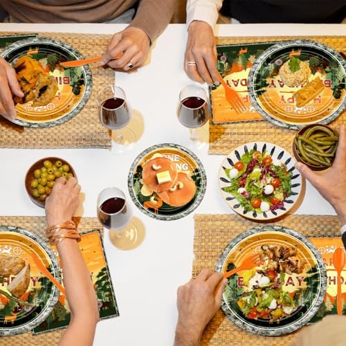 Avezano 168 PCS Hunting Camo Birthday Tableware Set for 24 Guests