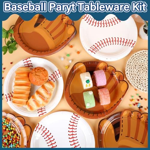 100Pcs Baseball Themed Paper Plates for Birthday Party