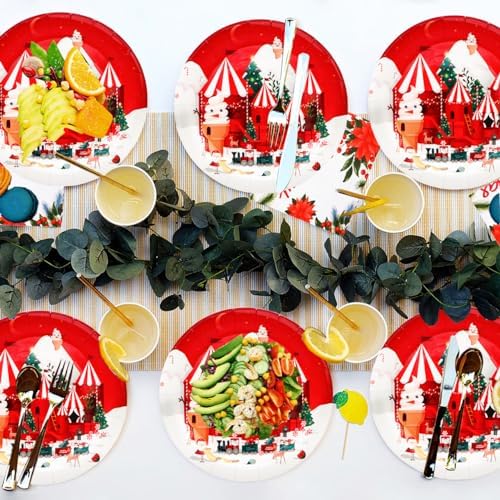GOGUOGOFA 50Pcs Christmas Tree Paper Plates