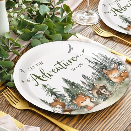 Whaline Adventure Awaits 72Pcs Party Tableware Set