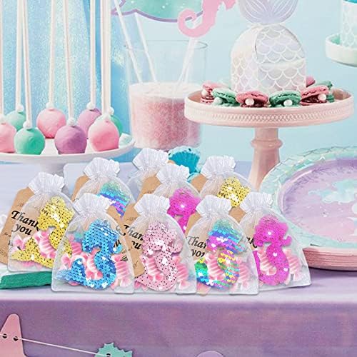 CiciBear 25 Pack Mermaid Sequin Keychains