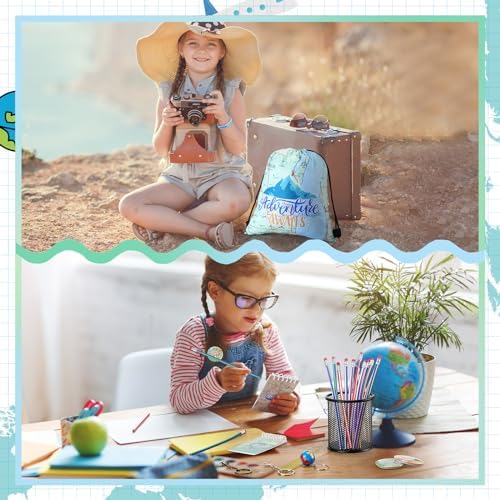 Locmeo 54 Pcs World Map Travel Party Favors