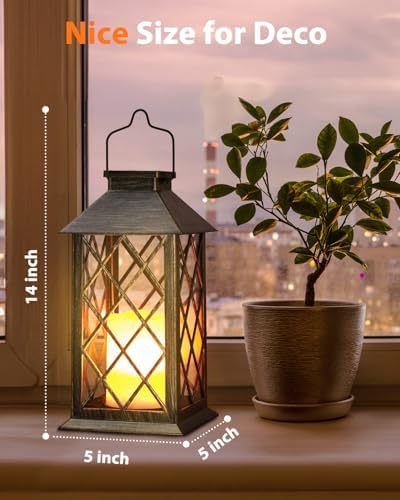 Otdair 2 Pack Solar Lanterns Outdoor Waterproof