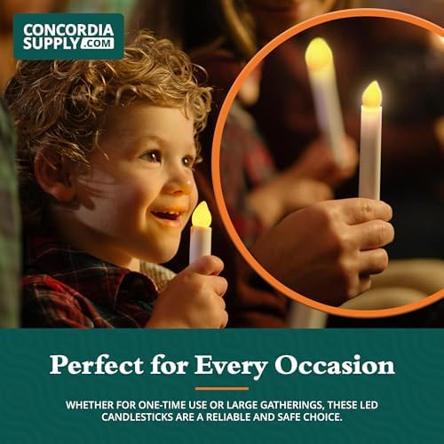 SafeFlame LED Candlesticks 6 Inch 25-Pack Amber