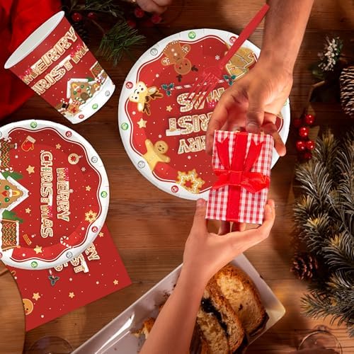 140Pcs Christmas Gingerbread Party Decorations Set