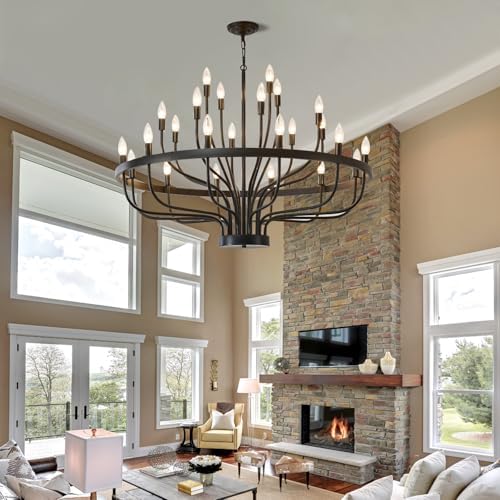 393 Inch Black Chandeliers for Dining Room 24 Light