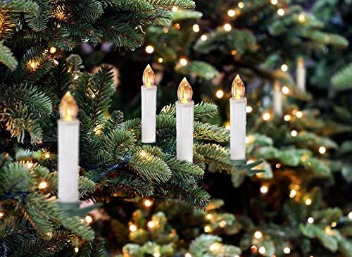 LED Flameless Candles with Remote Control and Clips Set of 10 Warm White
