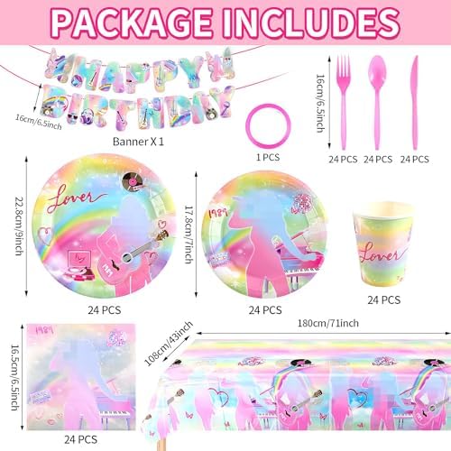170pcs Singer Birthday Party Decor Set for 24 Guests