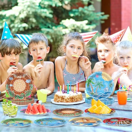 48Pcs 7 Inch Ocean Party Plates for Kids Birthday Themes
